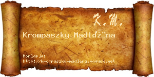 Krompaszky Madléna névjegykártya